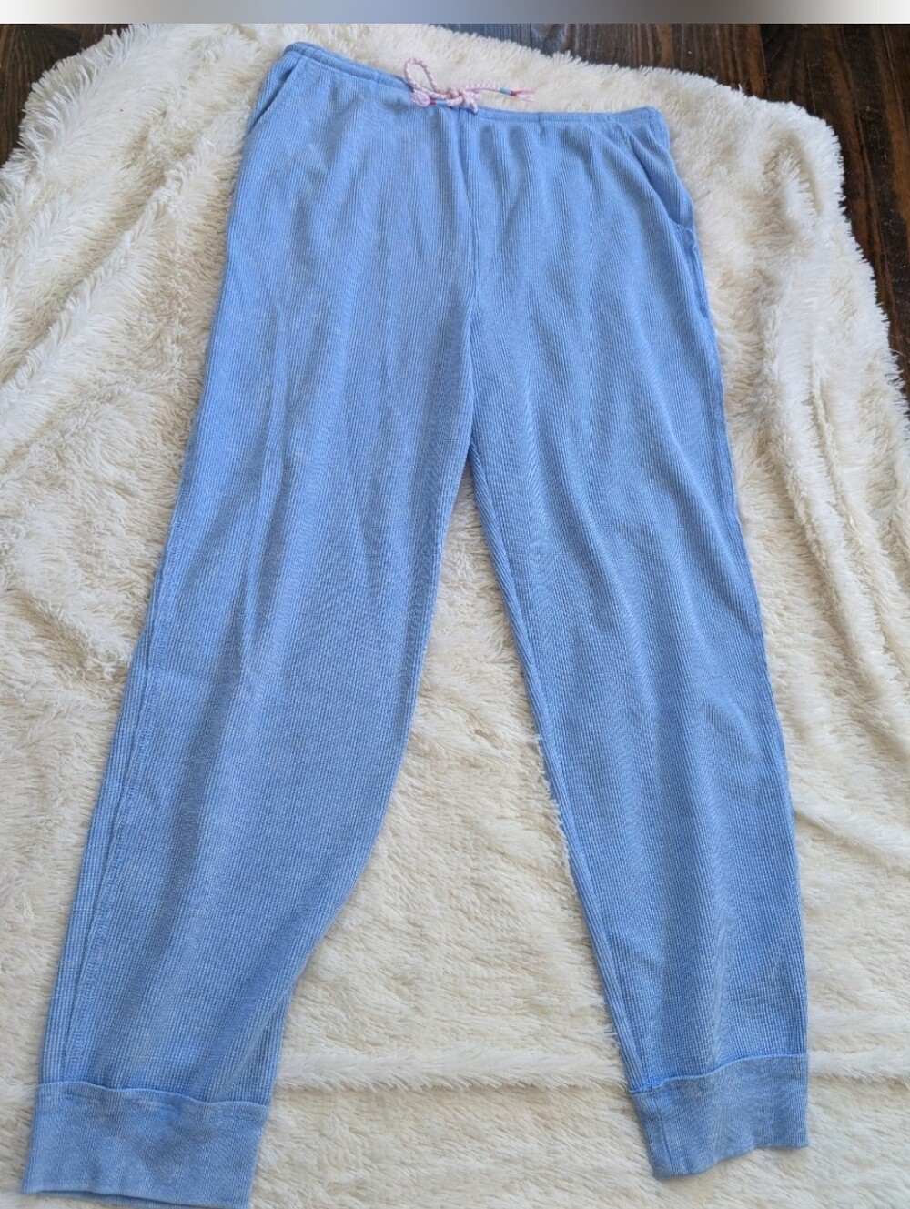 Sunnyside By Sundry Light Blue Thermal Waffleknit Jogger Sweatpants Size XL